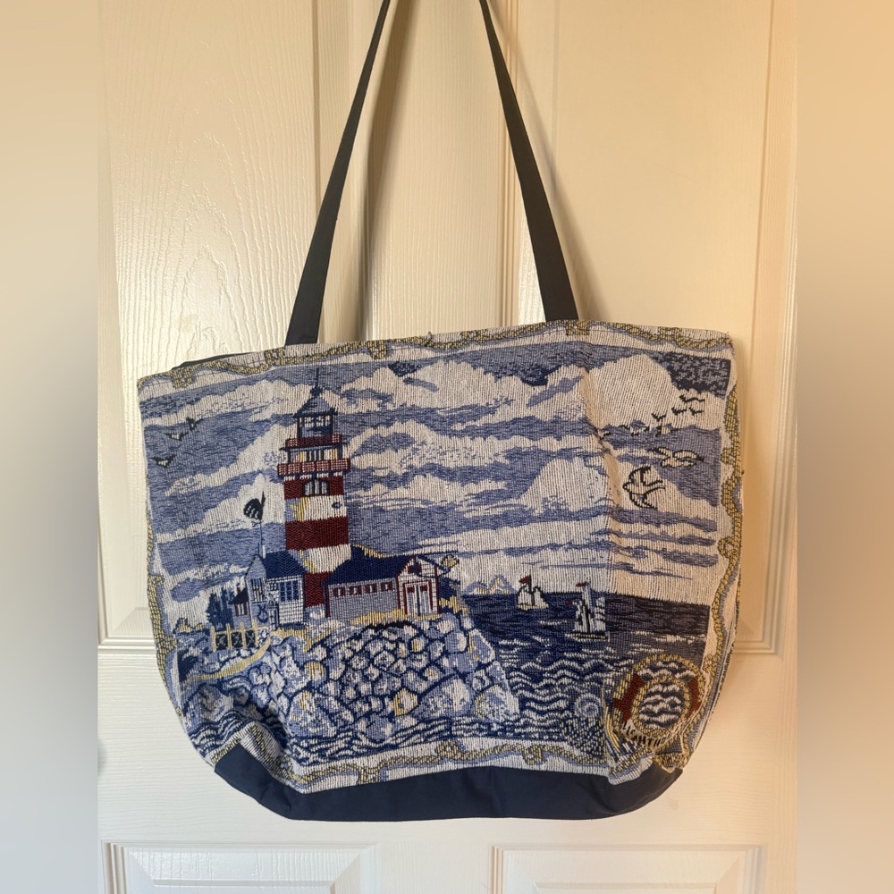 Nautical Themed Tapestry Tote Bag